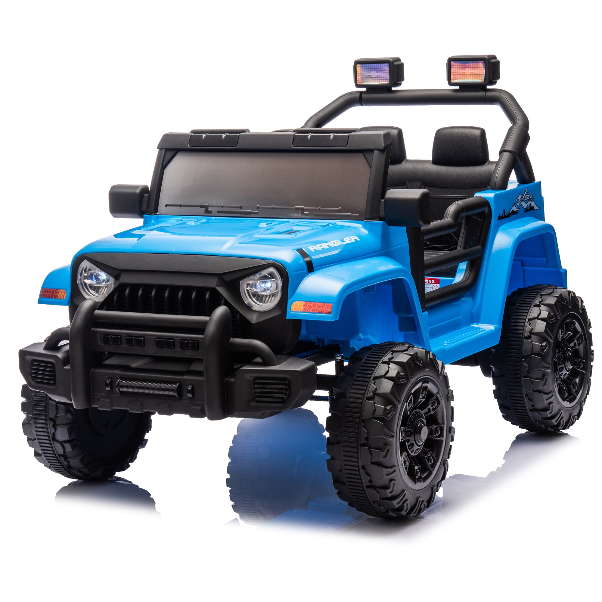 12V Ride on Cars with Remote Control, Electric Cars for Kids Boys Girls 3-6 Ages, Powered Ride on Toys Truck with Bluetooth, Music, MP3/USB Port, Detachable Steering Wheel, Blue