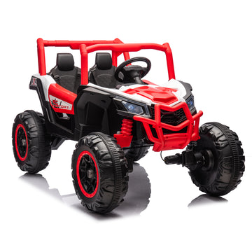 24V Ride On XXL UTV car for kid,2seater with two safety belts, Side by Side 4x4 Ride on Off-Road Truck with Parent Remote Control, Battery Powered Electric Car w/High Low Speed, two safety belts.