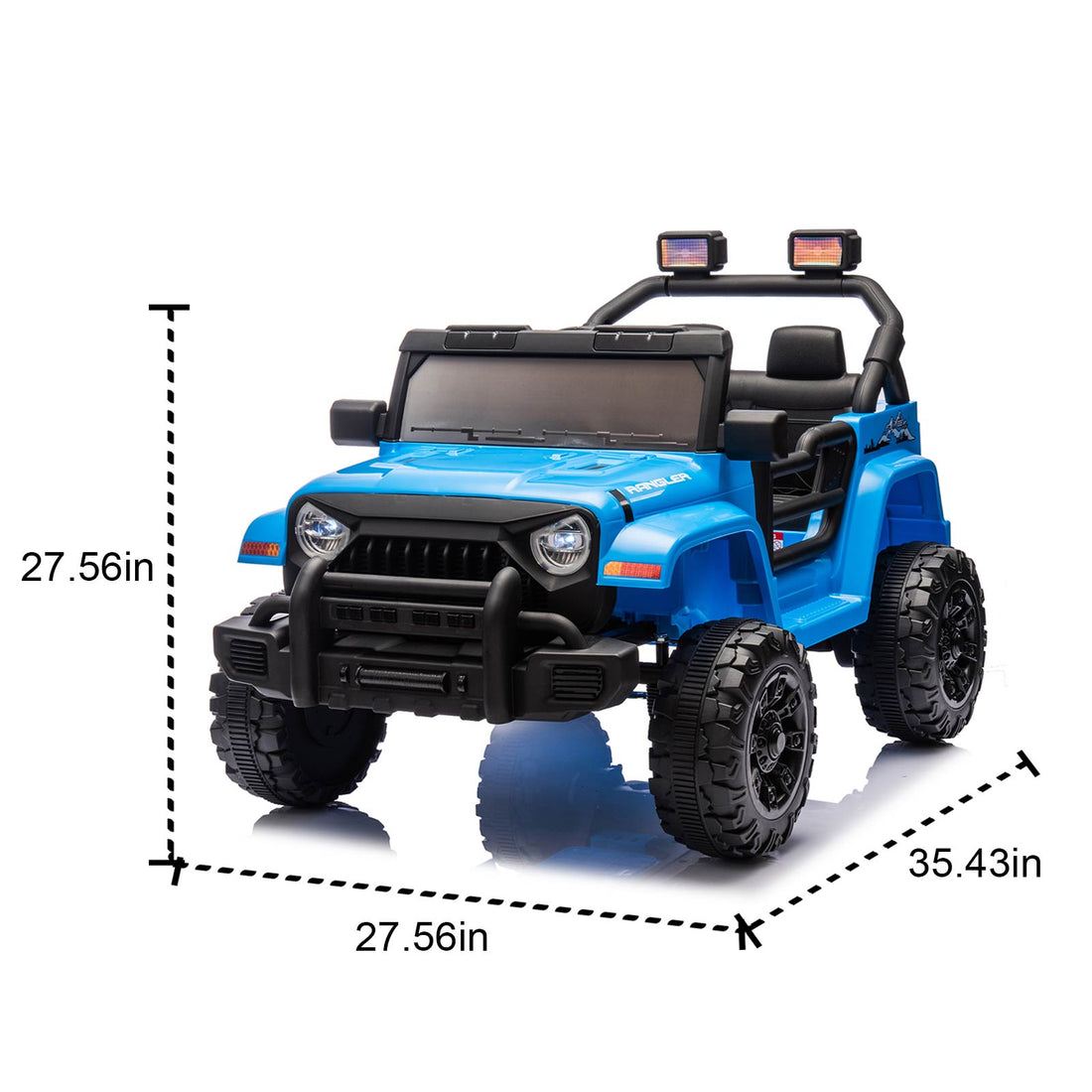 12V Ride on Cars with Remote Control, Electric Cars for Kids Boys Girls 3-6 Ages, Powered Ride on Toys Truck with Bluetooth, Music, MP3/USB Port, Detachable Steering Wheel, Blue